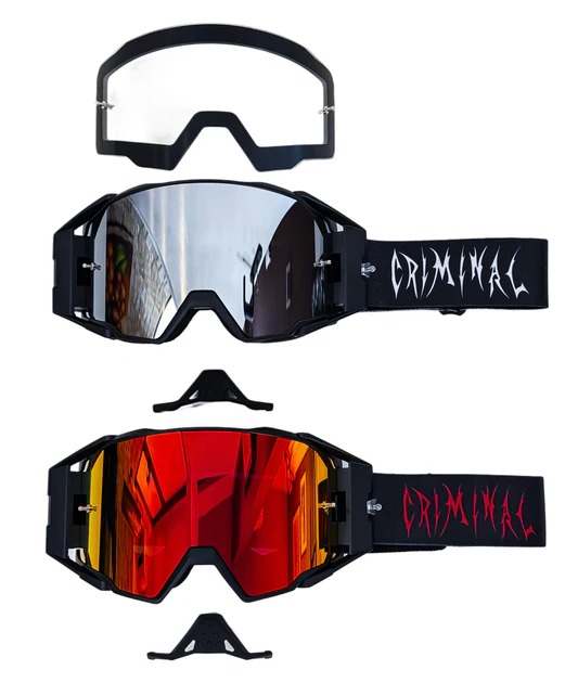 Maschera Criminal — Doppia Lente (Specchio + Rossa)